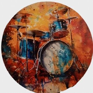 1 Piece 8x8 Inch Aluminum Metal Vintage Musical Wall Hanging Plaque Art Decor